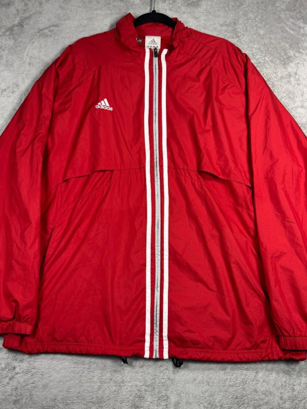 Vintage Y2K Adidas Climalite Red Track Jacket Mens 2XL Running Sporty Streetwear